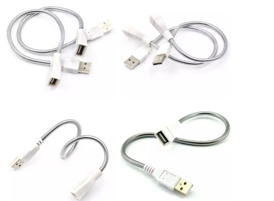 PVC TPE ওয়্যার USB Gooseneck Cable Chrome স্টেইনলেস নমনীয় টিউব 28mm